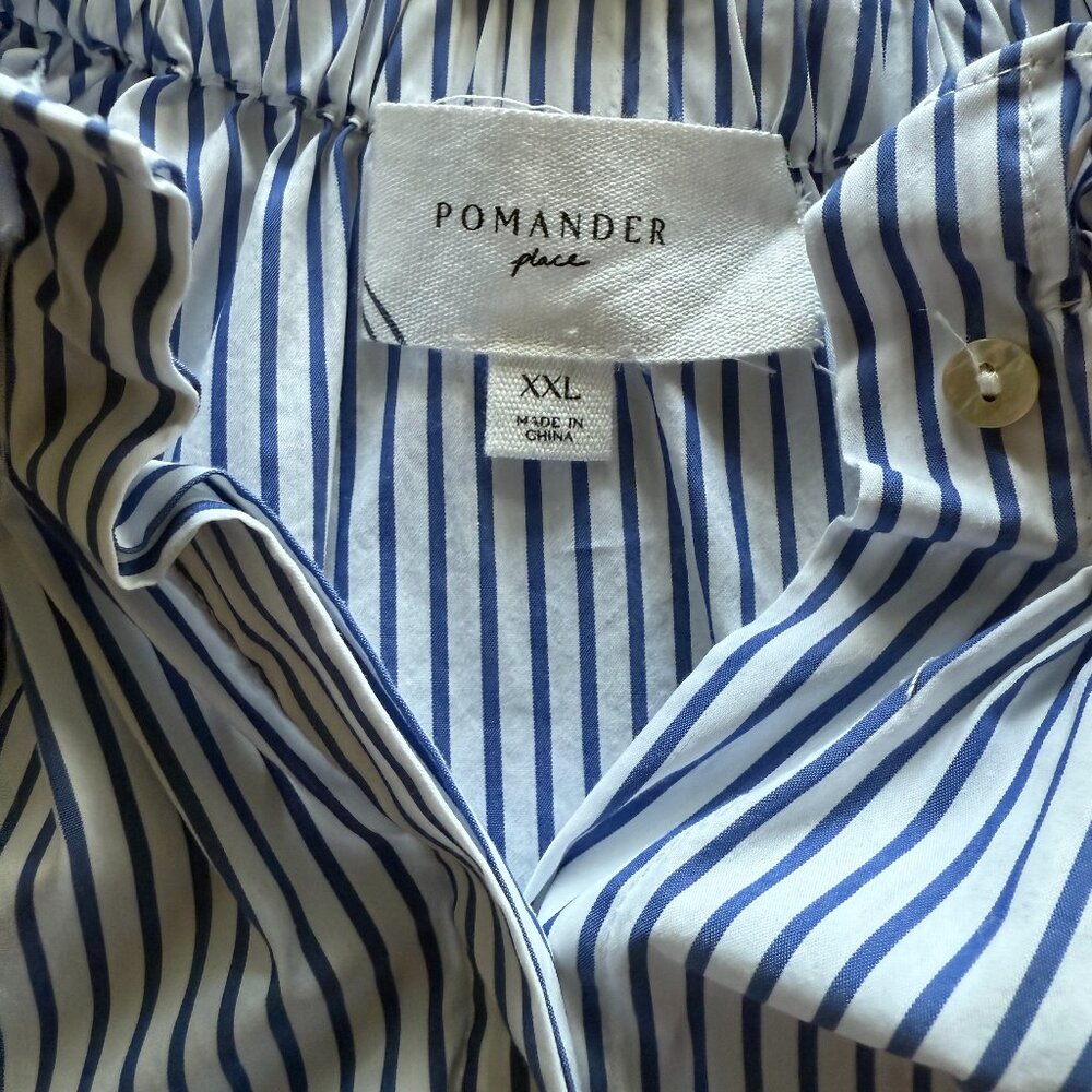 POMANDER PLUS BLUE STRIPE RAE BLOUSE ~ SIZE XXL - Picture 7 of 7